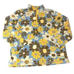 Life is Good Retro Floral 1/4 Zip Fleece Pullover